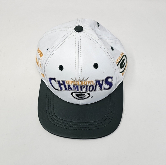 Super Bowl Champions White and Green Cap Green Bay Packers - Picture 2 of 8